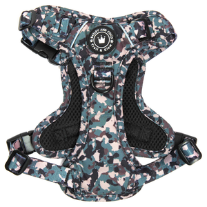 camouflage dog harness for small and Large dogs, camo reflective front clip dog harness with handle
