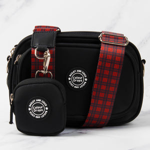 Red Tartan Strap for Dog Walking Bag