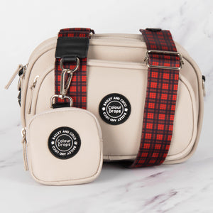 Red Tartan Strap for Dog Walking Bag