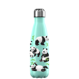 Panda-Monium Water Bottle - Metallic Green - 500ml