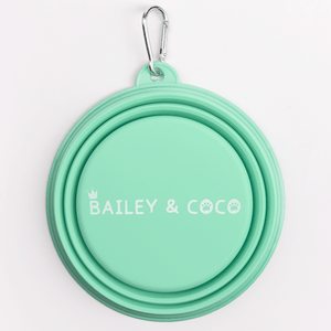 Collapsible Dog Water Bowl - Mint Breeze - Bailey and Coco (UK)