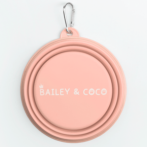 Collapsible Dog Water Bowl - Petal Pink - Bailey and Coco (UK)