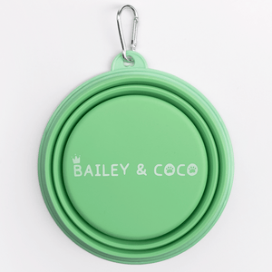 Collapsible Dog Water Bowl - Pistachio Green - Bailey and Coco (UK)