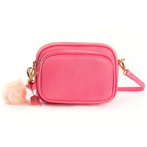 Crossbody Dog Walking Bag - Vegan Leather - Hot Pink - Bailey and Coco (UK)