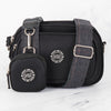 Dog Walking Bag - Black with Slate Tweed Strap - Bailey and Coco (UK)