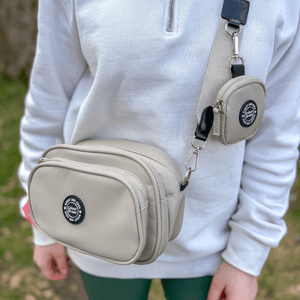 Dog Walking Bag - Latte with Black Strap - Bailey and Coco (UK)