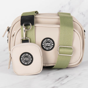 Dog Walking Bag - Latte with Khaki Strap - Bailey and Coco (UK)