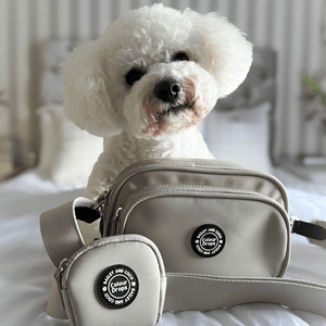 Dog Walking Bag - Latte with Spring Dreams Strap - Bailey and Coco (UK)