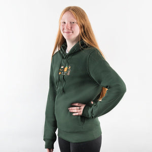 Embroidered Autumn Magic Organic Hoodie - Forest Green - Bailey and Coco (UK)