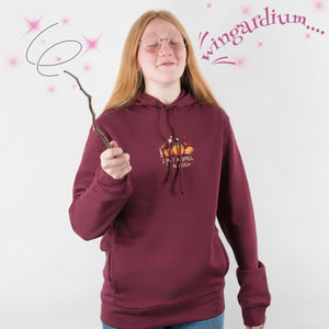 Embroidered I Put A Spell On You Organic Hoodie - Burgundy - Bailey and Coco (UK)