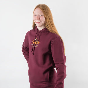 Embroidered I Put A Spell On You Organic Hoodie - Burgundy - Bailey and Coco (UK)