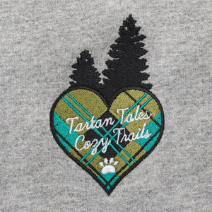 Embroidered Tartan Tales Organic Sweatshirt - Grey - Bailey and Coco (UK)