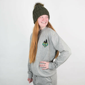 Embroidered Tartan Tales Organic Sweatshirt - Grey - Bailey and Coco (UK)