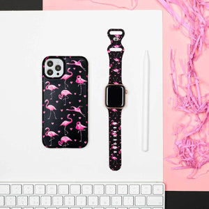 Flamingo Apple Watch Strap - Black - Bailey and Coco (UK)