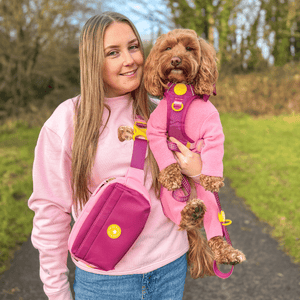 Magnetic Snap Dog Walking Bum Bag - We're Jammin' - Bailey and Coco (UK)