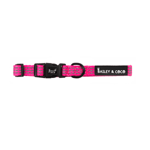 Pink Dog Collar - Trail & Glow® Collar: The Hot Pink One - Bailey and Coco (UK)