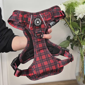 Trail & Glow® Dog Harness - The Red Tartan One