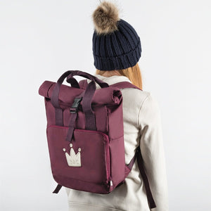 Roll - Top Adventure Large 14 Litre Backpack - Burgundy - Bailey and Coco (UK)