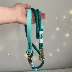 Rope Dog Lead COLOUR DROPS® - Ice Teal - Bailey and Coco (UK)