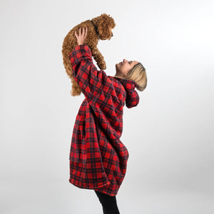 The Red Tartan One Oversized Blanket Hoodie - Bailey and Coco (UK)