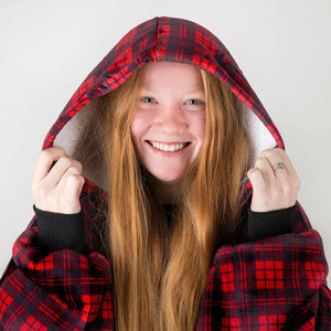 The Red Tartan One Oversized Blanket Hoodie - Bailey and Coco (UK)