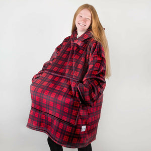 The Red Tartan One Oversized Blanket Hoodie - Bailey and Coco (UK)