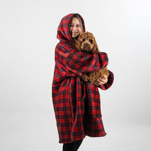 The Red Tartan One Oversized Blanket Hoodie - Bailey and Coco (UK)