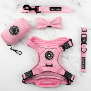 Trail & Glow® Dog Harness Bundle Set - Bubblegum Pink Tweed - Bailey and Coco (UK)