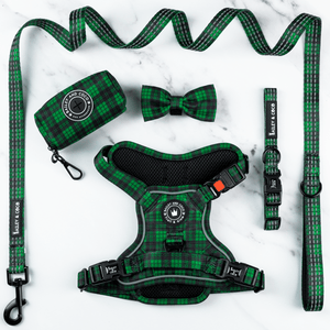 Trail & Glow® Dog Harness Bundle Set - Tartan Green - Bailey and Coco (UK)