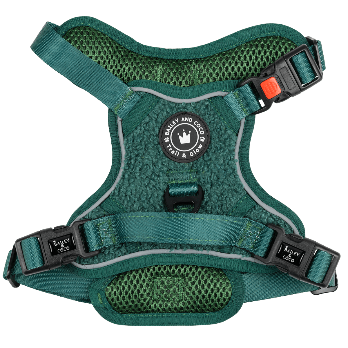 Trail & Glow® Dog Harness - Emerald Teddy - Bailey and Coco (UK)