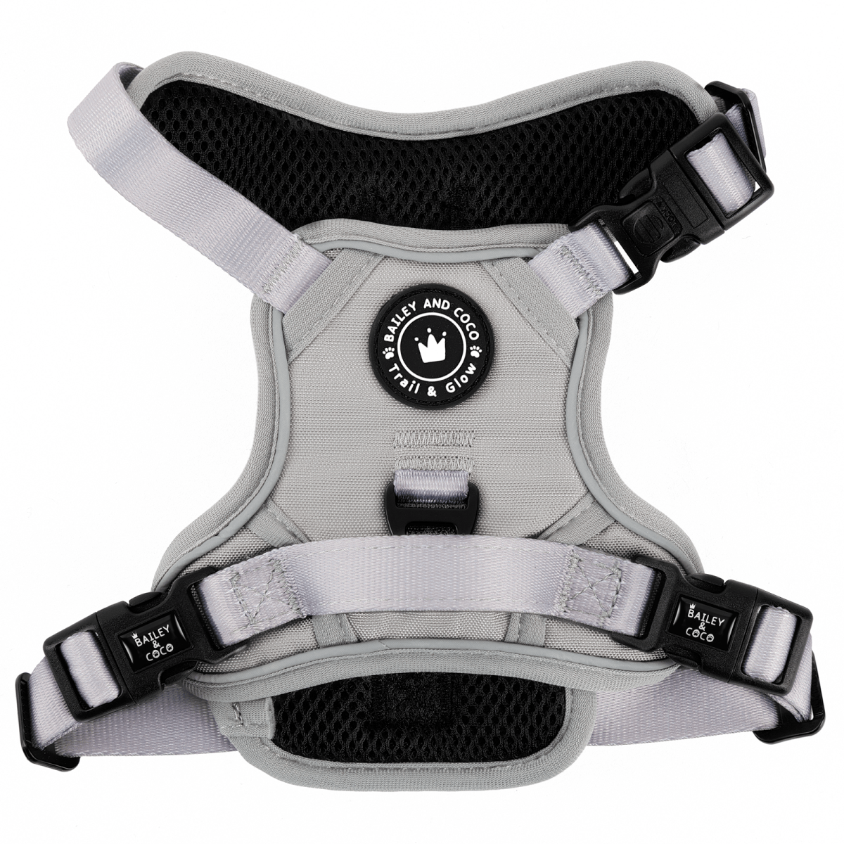 Trail & Glow® Dog Harness - The Silver Grey One - Bailey and Coco (UK)