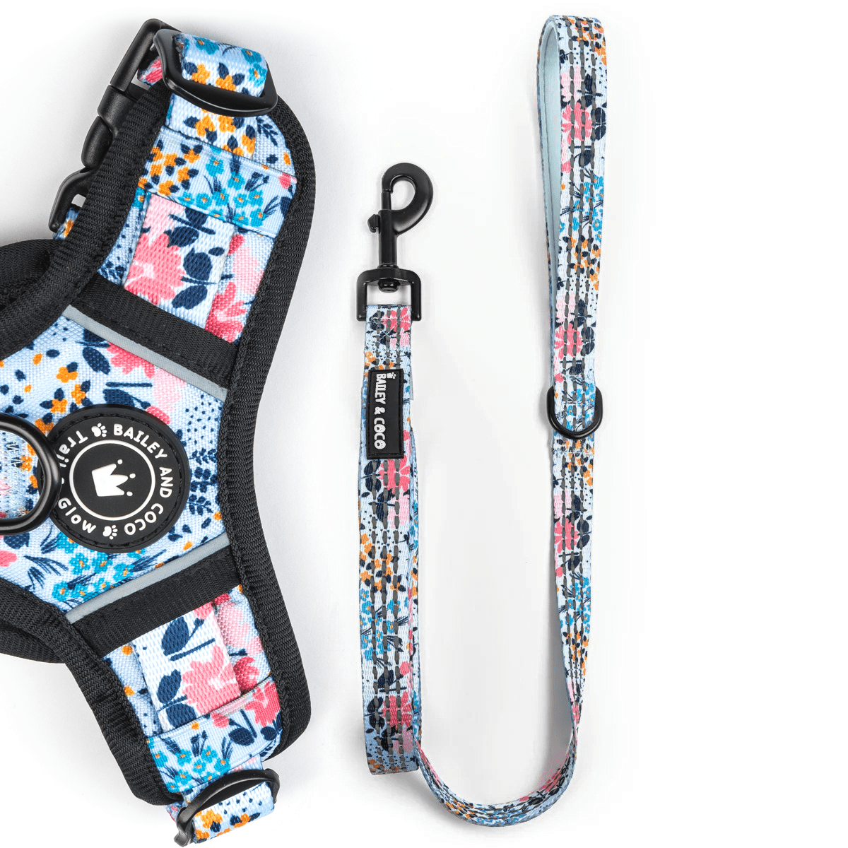 Trail & Glow® Fabric Dog Lead 5ft - Spring Dreams - Bailey and Coco (UK)