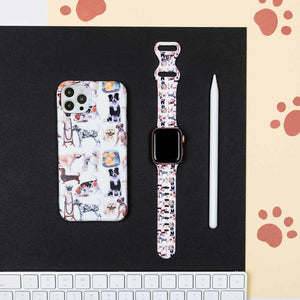 A Dog's Tail Apple Watch Strap - White.