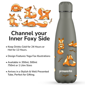 Foxy Yoga Water Bottle - Gravity Grey.