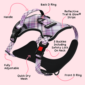 Trail & Glow® Dog Harness - Lilac Haze.