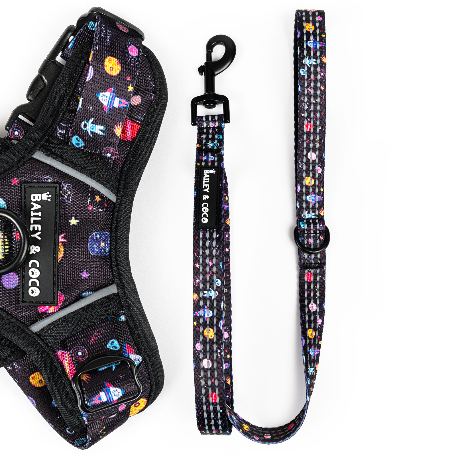 Trail & Glow® Fabric Dog Lead 5ft - Space Paws.